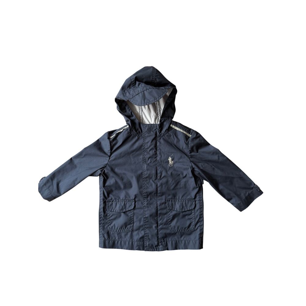 Ralph Lauren Navy Hooded Windbreaker Jacket Toddler 24M / 2T Mesh Lined
